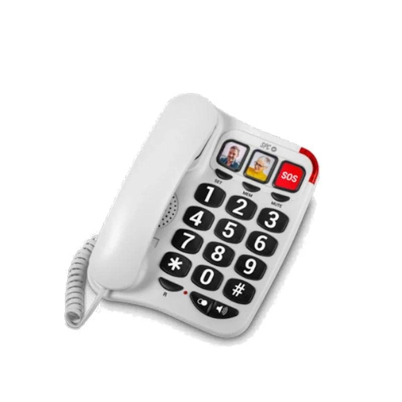VoltShine Telephone with ergonomic design, large keys, LCD screen and sound amplifier; ideal for the elderly and hard of hearing.