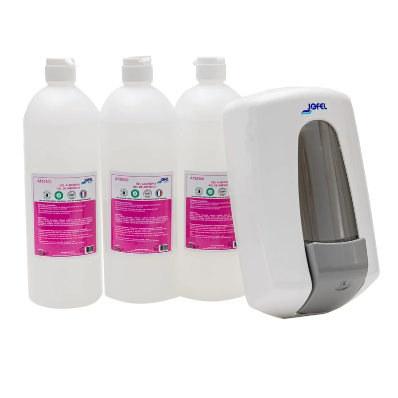 Jofel Aitana White Soap Dispenser Pack with 3L Almond Gel Soap