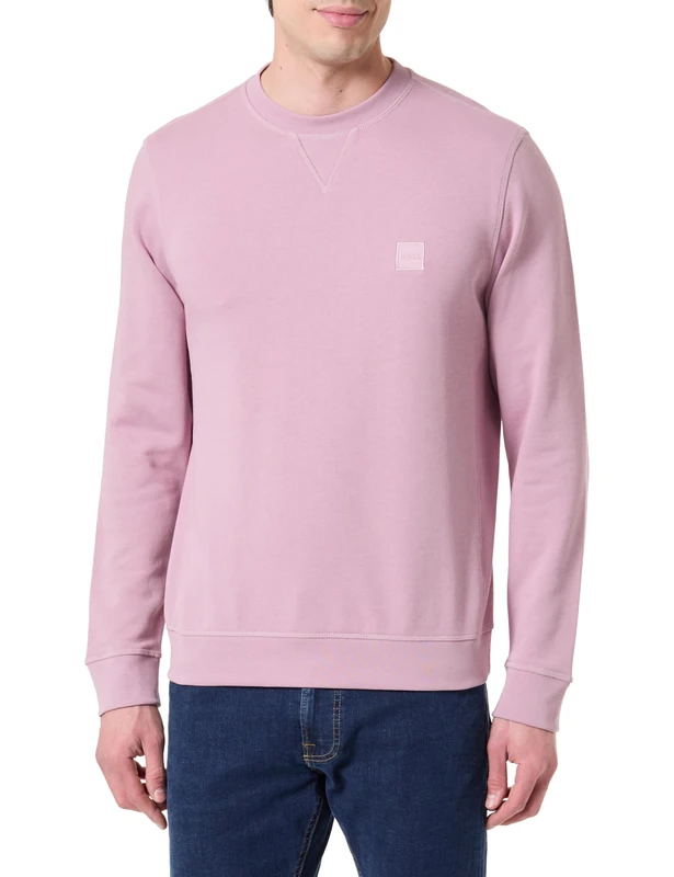BOSS Men's Sweatshirt, Light/Pastel Purple 539, XXL