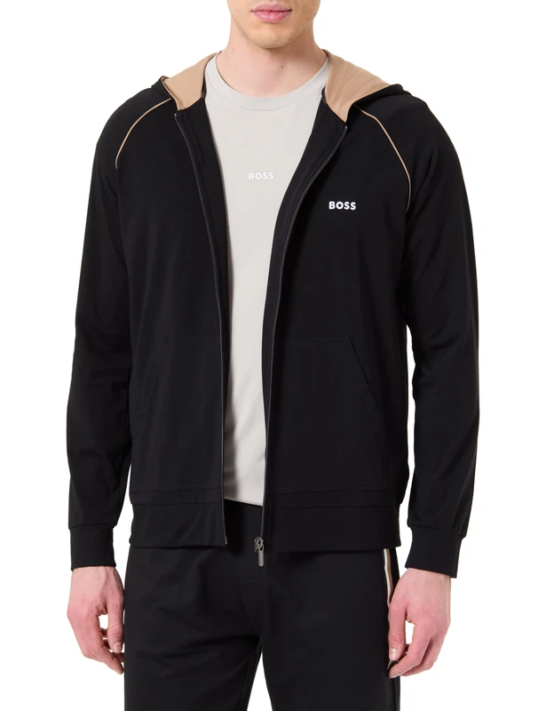 BOSS Men's Loungewear Jacket, Black 002, XS