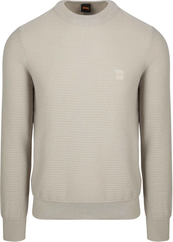BOSS Men's Knitted Sweater, Open Grey 070, 3XL