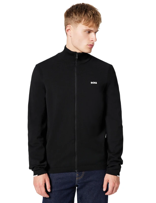 BOSS Men's Knitted Cardigan, Black 001, XL