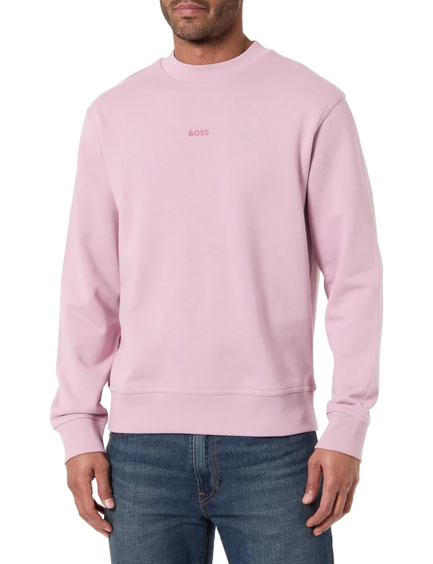 BOSS Men's Sweatshirt, Light/Pastel Purple 539, XL