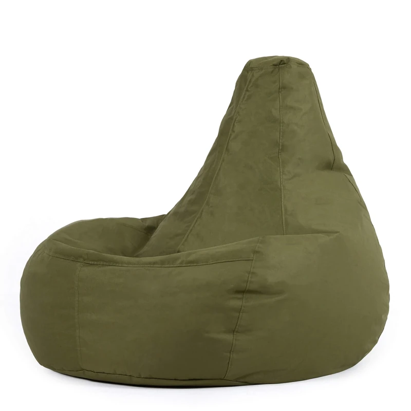 Bean Bag Bazaar Dalton Gaming Bean Bag Chair, Khaki Green, Water Resistant Fabric, Beanbag for Indoor and Outdoor Use with Filling Included, Gaming, Bedroom, Living Room, Garden