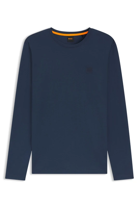 BOSS Mens Tacks Cotton-Jersey T-Shirt with Logo Patch