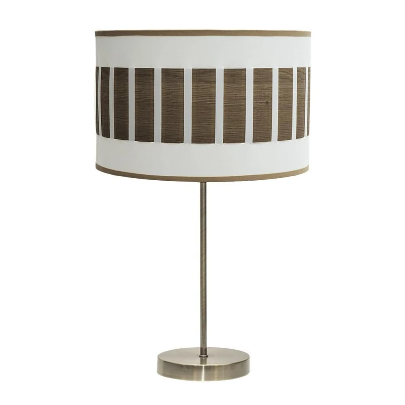 VoltShine Table lamp 1xE27 Leather/White-Dark Wood 62x30x30cm - Decorative lighting for homes and offices. - Image 1