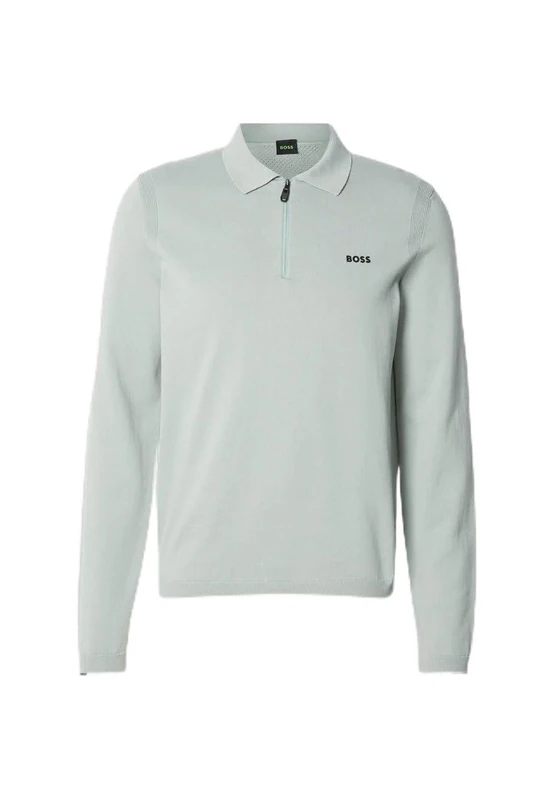 BOSS Men's Knitted Sweater, Open Green 357, L - Image 1