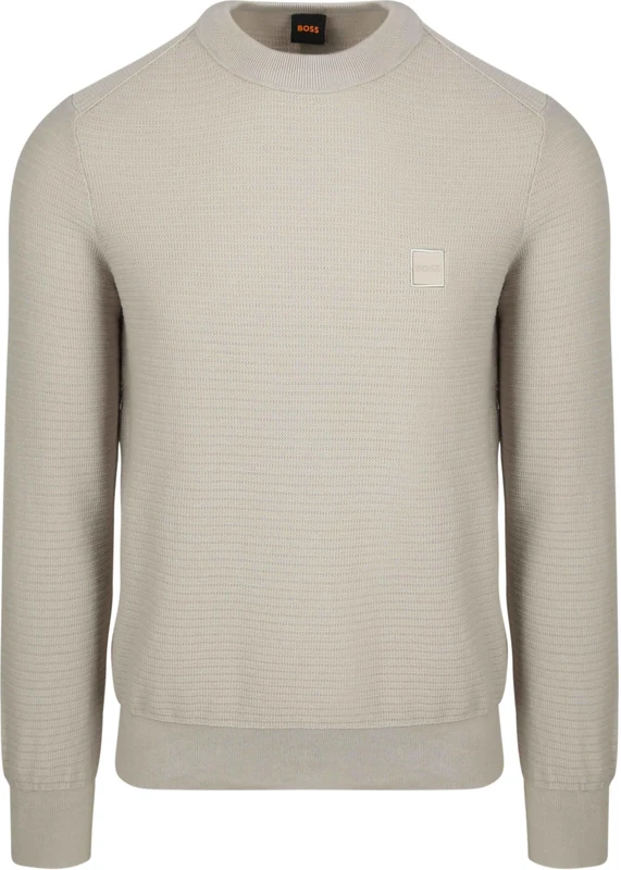 BOSS Men's Knitted Sweater, Open Grey 070, XXL