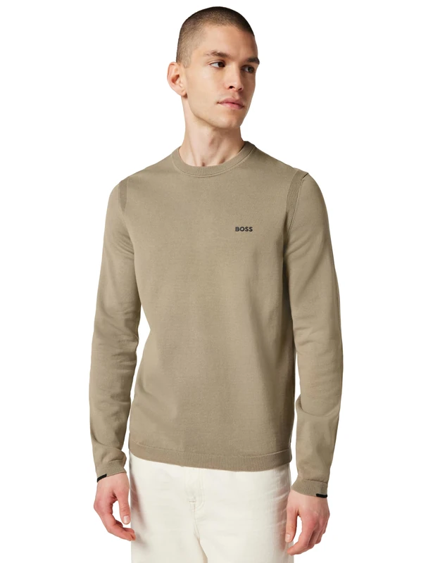 BOSS Men's Knitted Sweater, Light/Pastel Green 334, S