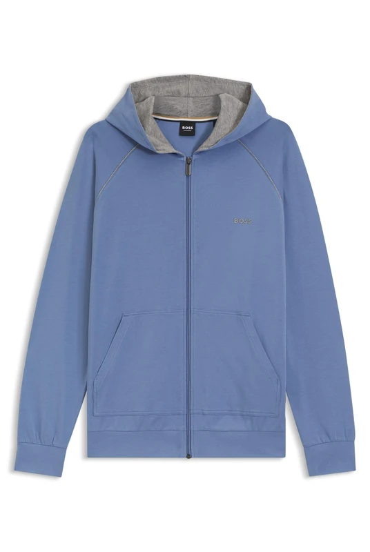 BOSS Mens Mix&Match Jacket H Zip-up hoodie in stretch cotton with embroidered logo