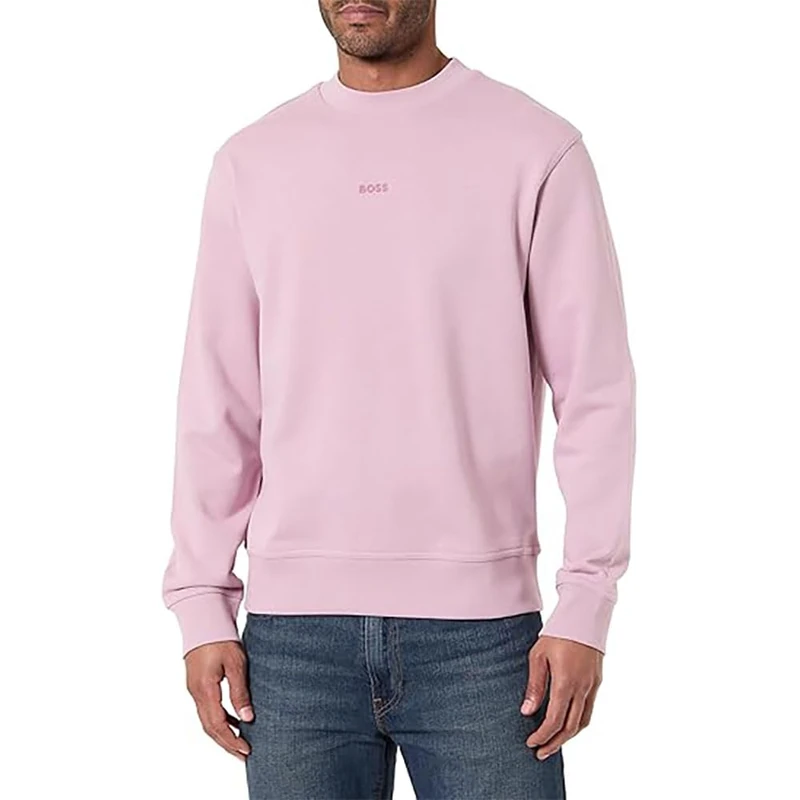 BOSS Men's Wesmallcrew 10244192 01 Sweatshirt, Light/Pastel Purple 539, L