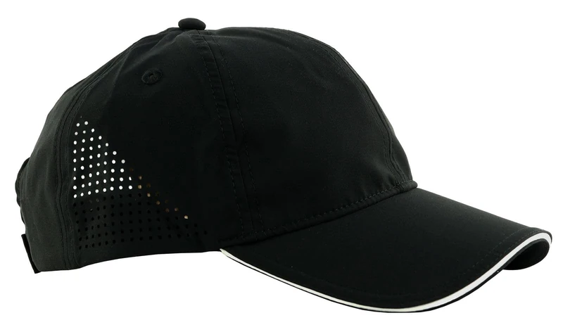 BOSS Men's Laughing Tennis On Court Cap Made of Stretch Nylon with Shiny Logo, Black 001, One Size