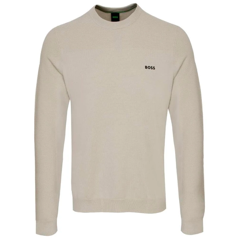 BOSS Men's Knitted Sweater, Dark Beige 257, S