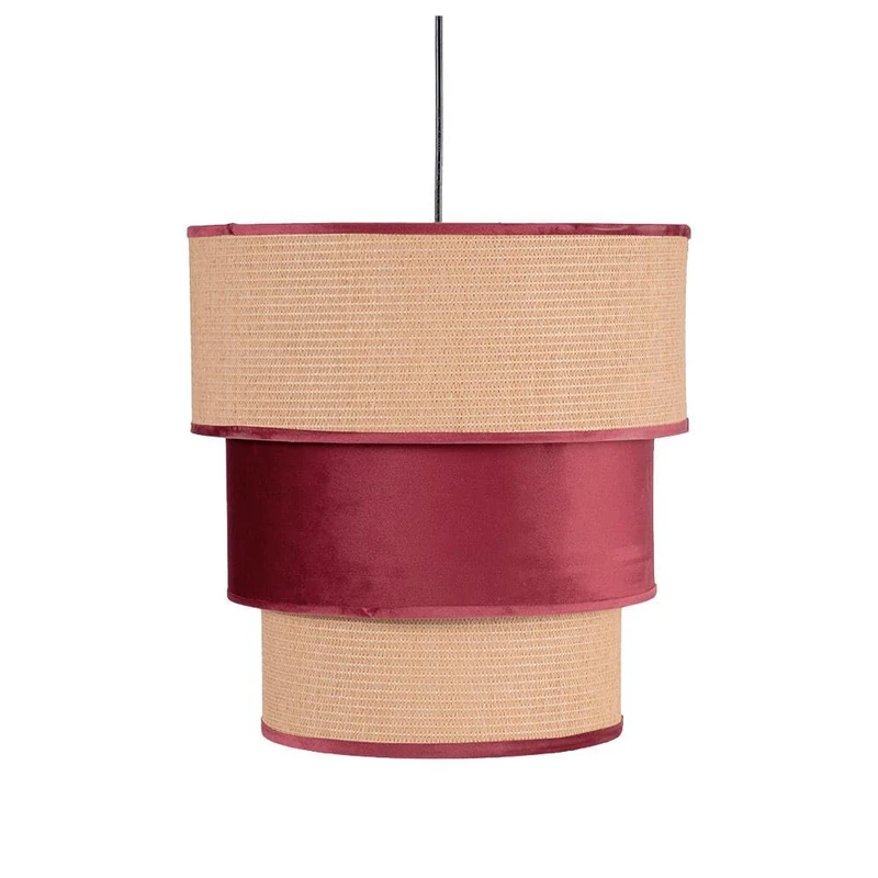 Pendant with 3 Screens E27, Wine Red, Dimensions 37 cm; Ideal for Lighting and Decorating Modern Spaces.