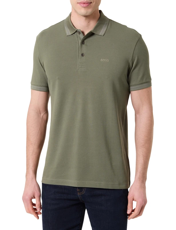 BOSS Men's Polo Shirt, Dark Beige 257, L