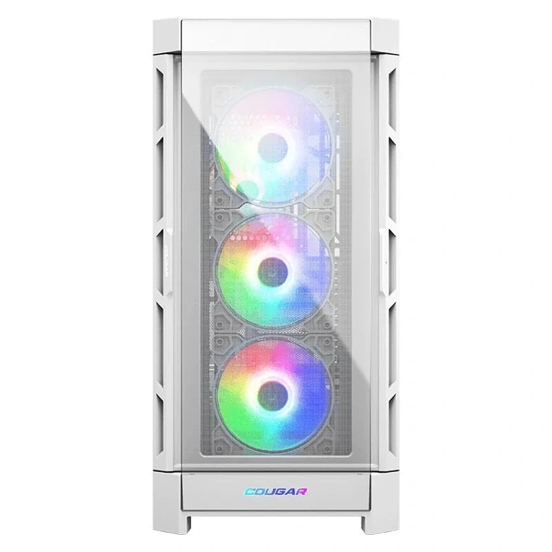 RGB semi-tower case, Duoface design, customizable lighting, efficient ventilation; Ideal for gaming and PC mounting.