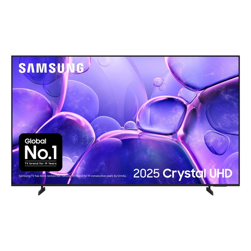 Samsung 85" U8000F, Crystal Processor 4K, 4K Upscaling, Q-Symphony, Knox Security, Metal Stream Design, 2025