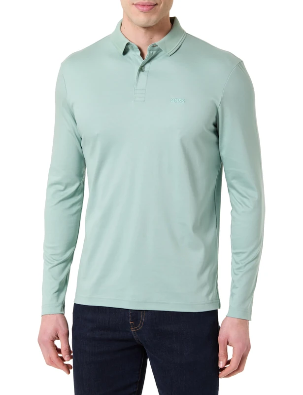 BOSS Men's Polo Shirt, Open Green 357, L