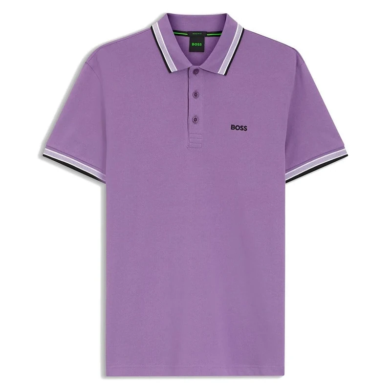 BOSS Men's Polo Shirt, Bright Purple 521, M