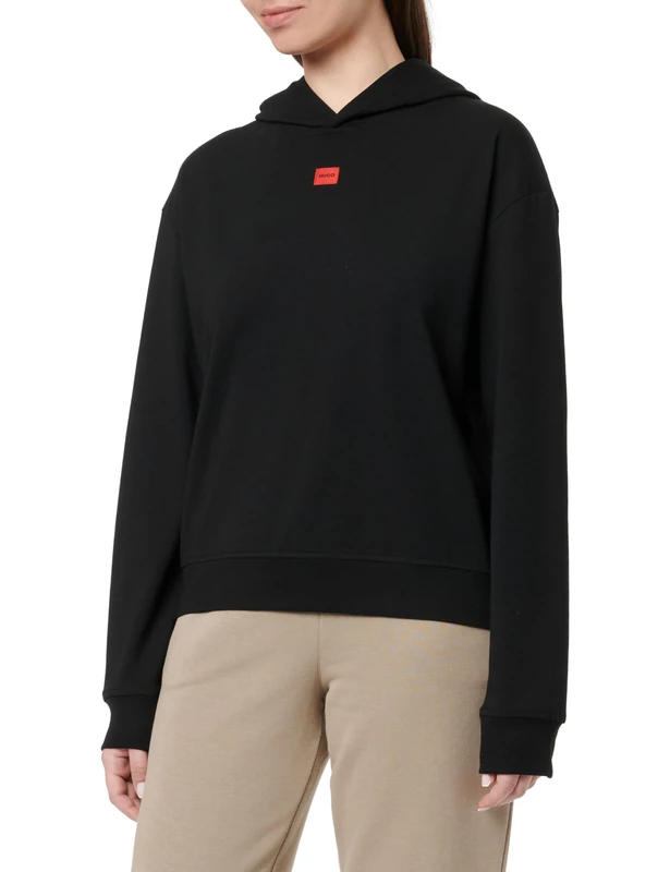 HUGO Women's Lounge Sweatshirt, Black 001, XXL