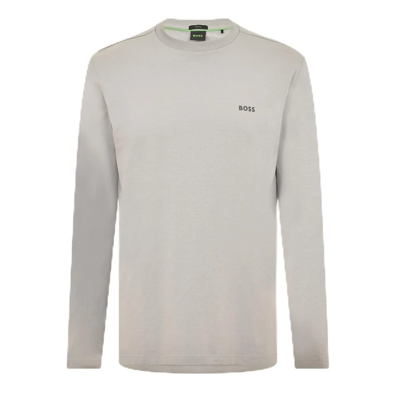BOSS Mens HBG Long T-Shirt with Iconic Logo Sleeve Cotton Open Grey 063 L