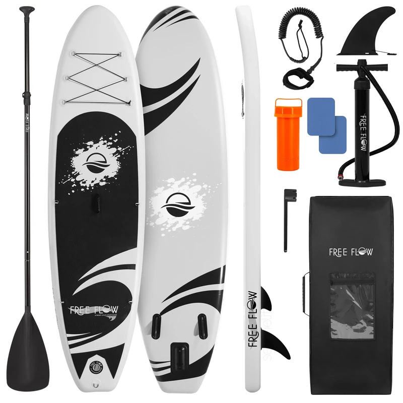 SereneLife Paddle Board Inflatable Stand Up SUP 32in Wide Stable All Round Design for Adults and Kids – Paddle Board Non Slip EVA Deck Complete Kit with Paddle Pump Backpack Leash