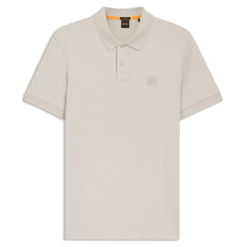 BOSS Mens Passenger Polo Shirt Short Sleeve Cotton Light Grey 070 XL