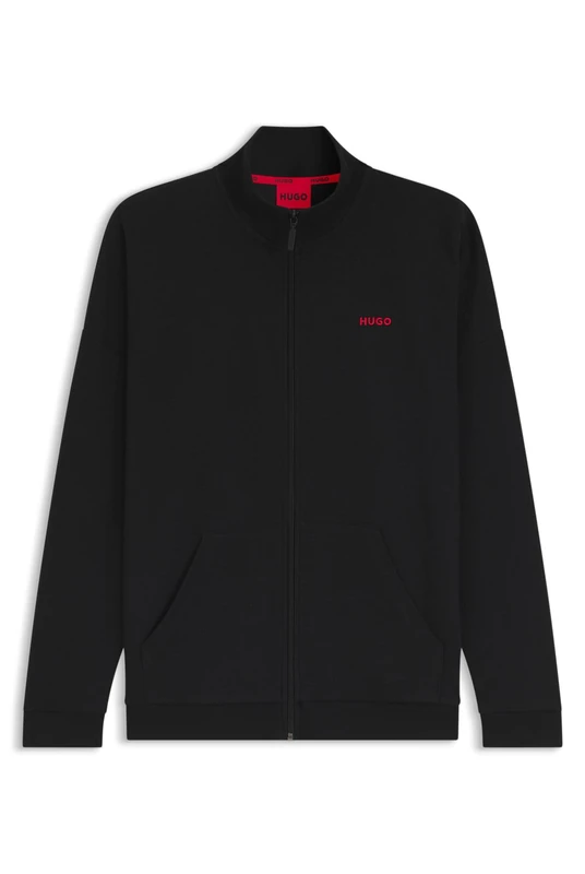 HUGO Relaxed-fit Jacket In A Waffle-structured Cotton Blend