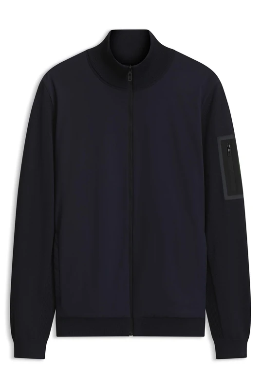 BOSS Men's Knitted Jacket, Dark Blue 402, XXL