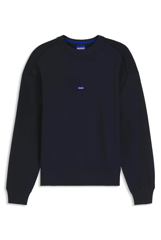 HUGO Men's Knitted Sweater, Navy 410, XXL - Image 1