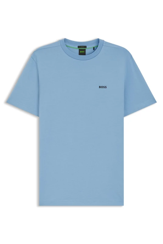 BOSS Mens Tee Stretch-Cotton T-Shirt with Logo Detail