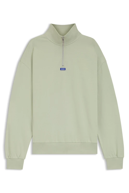 HUGO Mens Neeler Blue-logo sweatshirt in cotton terry