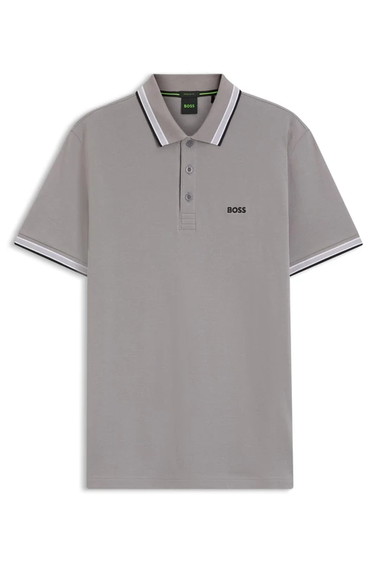 BOSS Mens Paddy Contrast-Logo Paddy Polo Shirt in Cotton piqué