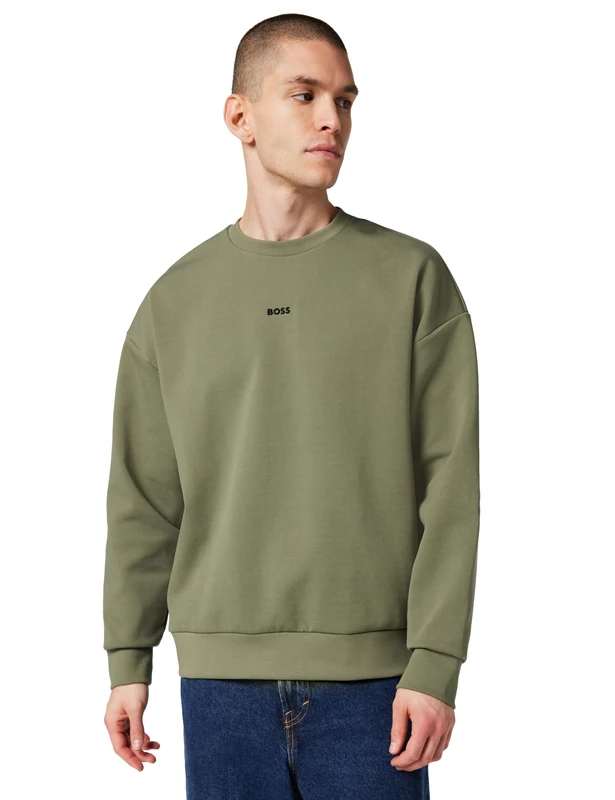 BOSS Men's Sweatshirt, Dark Beige 257, L