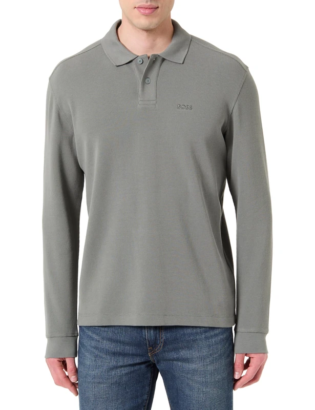 BOSS Men's Polo Shirt, Open Grey 076, M
