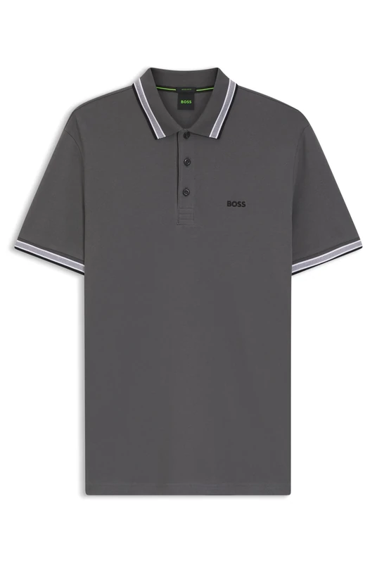 BOSS Mens Paddy Contrast-Logo Paddy Polo Shirt in Cotton piqué
