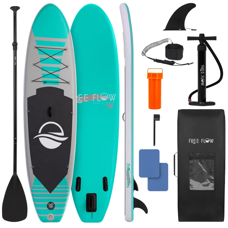 SereneLife Paddle Board Inflatable Stand Up SUP 32in Wide Stable All Round Design for Adults and Kids – Paddle Board Non Slip EVA Deck Complete Kit with Paddle Pump Backpack Leash