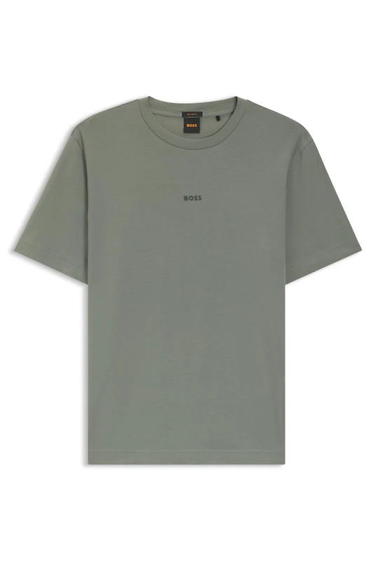 BOSS Mens TChup Logo-Print T-Shirt in Stretch Cotton - Image 1