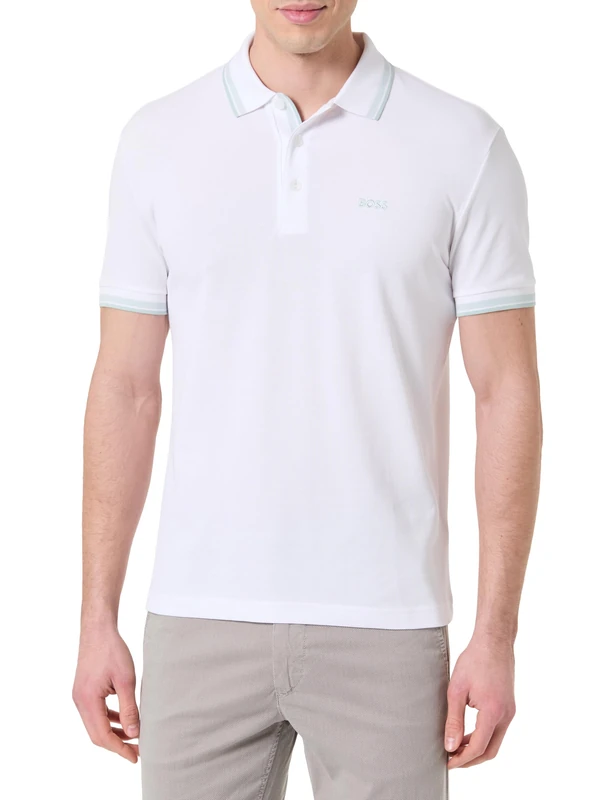 BOSS Men's Polo Shirt, Open White 114, XXL