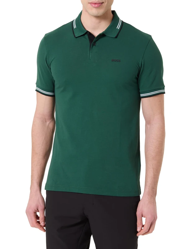 BOSS Men's Polo Shirt, Open Green 363, M