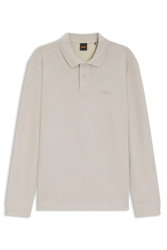 BOSS Mens Petempestolong Logo-Detail Polo Shirt in a Cotton Blend