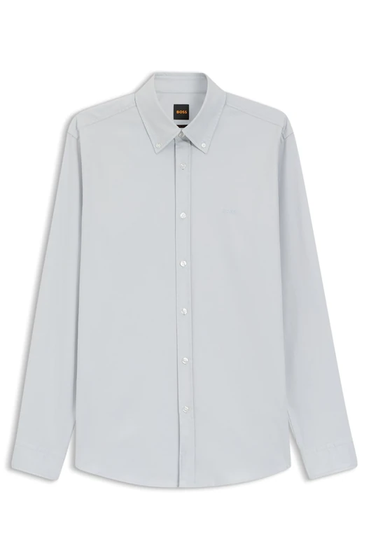 BOSS Men's Shirt, Light/Pastel Grey 053, L