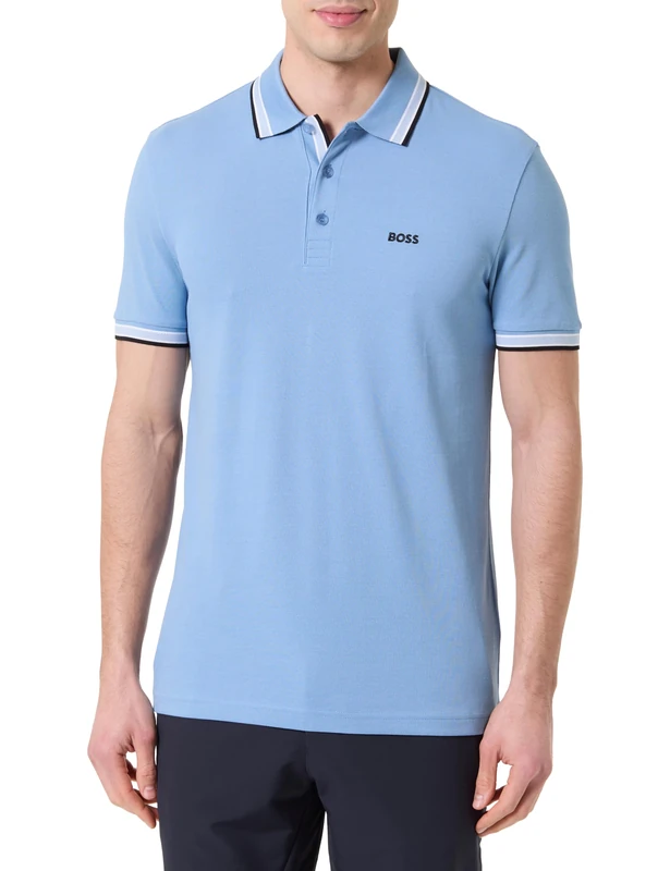 BOSS Men's Polo Shirt, Open Blue 469, 3XL