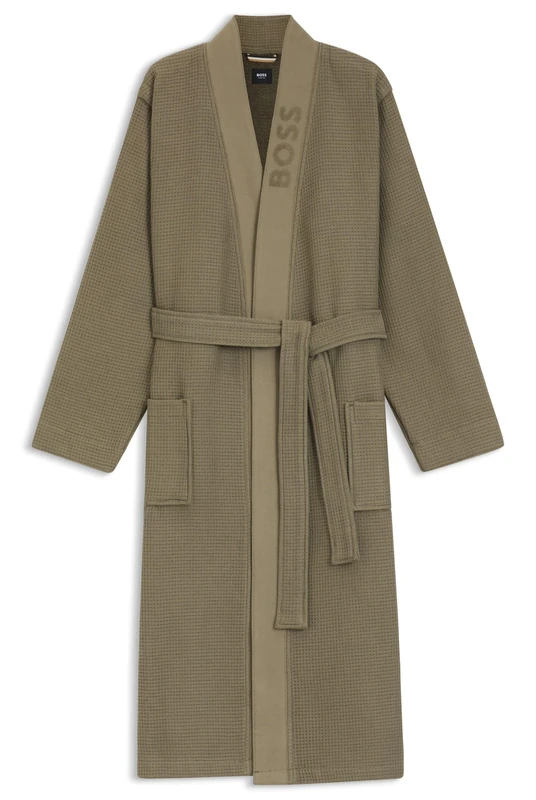 BOSS Men's Waffle Kimono 10189731 04 Dressing_Gown, Open Brown 245, M - Image 1