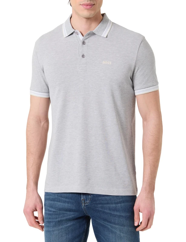 BOSS Men's Polo Shirt, Silver 043, L