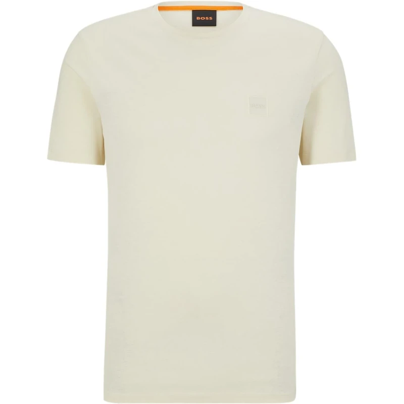 BOSS Mens T-Shirt Short Sleeve Lifestyle Cotton Light Grey 070 M