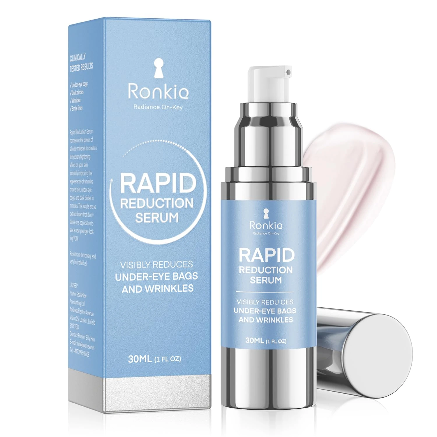 RONKIE Instant Eye Lift Cream: Rapid Reduction Eyes Serum Firms Under Eye Bags and Wrinkles for Middle-aged Women Before Dating & Work 0.7 fl.oz