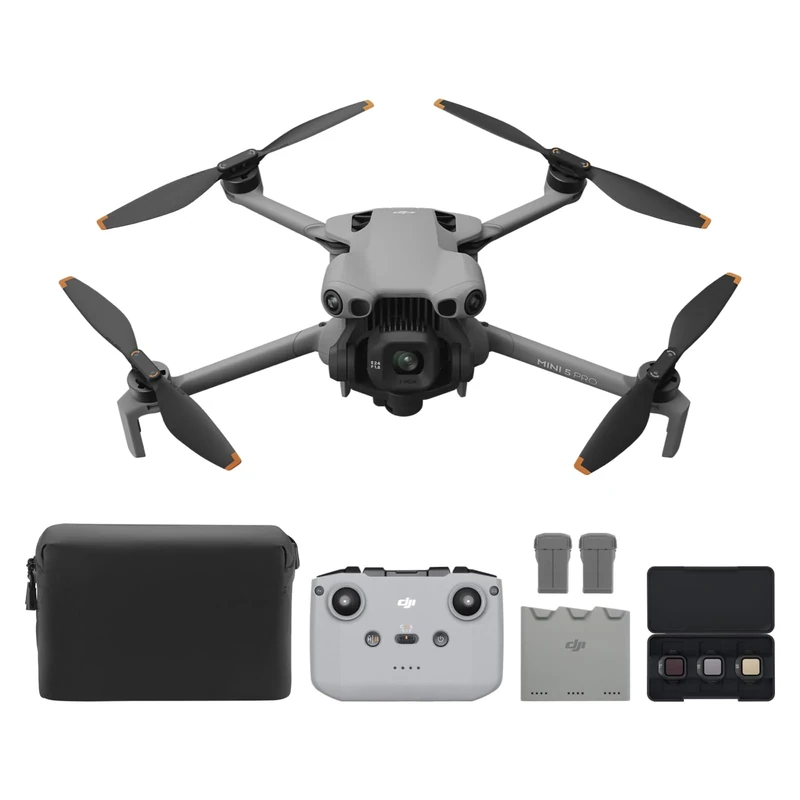 DJI Mini 5 Pro Fly More Combo with DJI RC-N3, Drone with Camera, 1-Inch CMOS, 4K Drone for Beginners with Omnidirectional Obstacle Sensing, ActiveTrack 360°, 225° Gimbal Rotation, 3 Batteries, C0