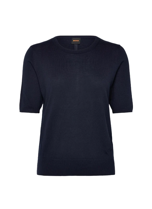 BOSS Women's Knitted Sweater, Dark Blue 408, M