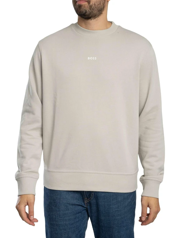 BOSS Men's Wesmallcrew 10244192 01 Sweatshirt, Open Grey 070, M
